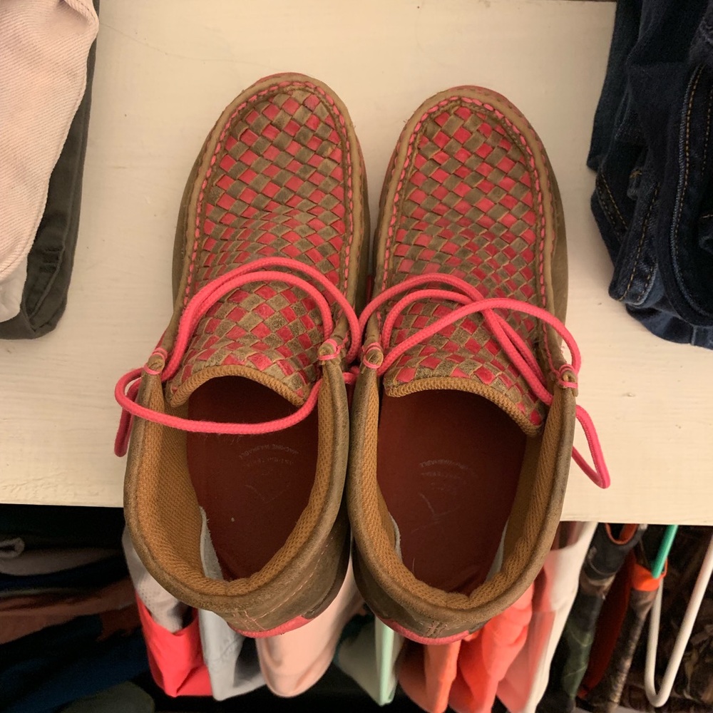 Hot Pink Checkered Twisted X Moc